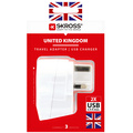 Reseadapter Europa till UK m.fl. 2xUSB-A 12W Jordad