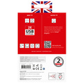 Reseadapter Europa till UK m.fl. 2xUSB-A 12W Jordad