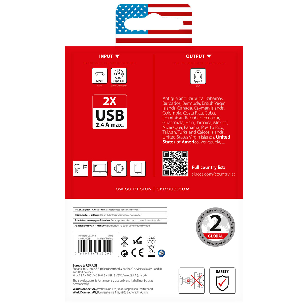 El-Adapter USB USA/JP mfl