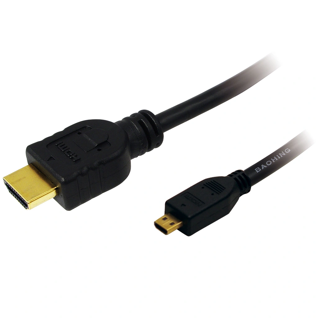 Micro-HDMI till HDMI 1m Svart