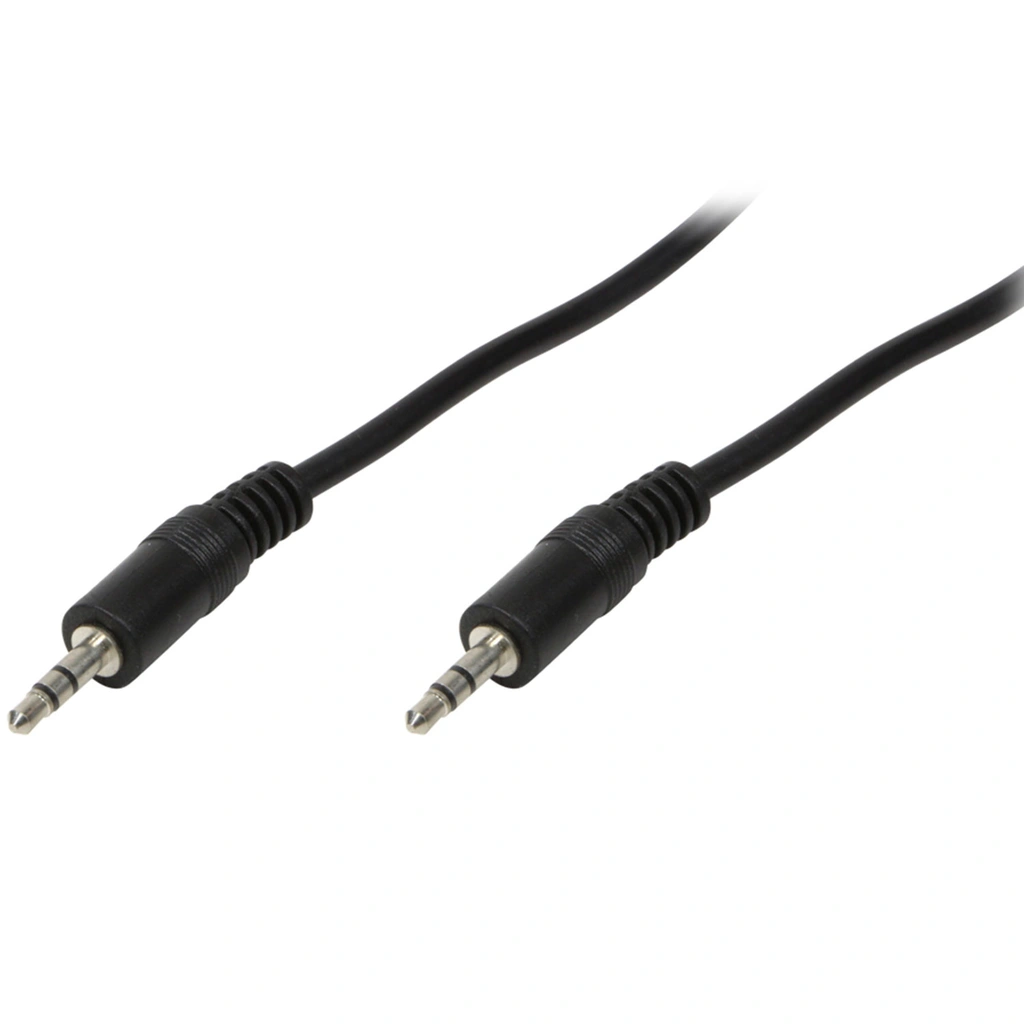 Audiokabel 3,5mm-hane - 3,5mm-hane Stereo 1m Svart