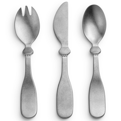 Children's Cutlery set - Antique Silver