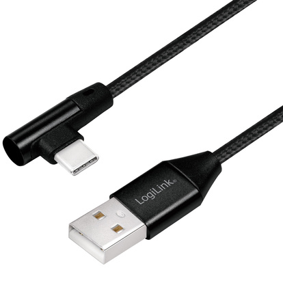 Vinklad USB-C-kabel USB 2.0 Max 15W 0,3m