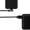 USB-A till USB-C Kabel Vinklad Flätad 15W 0,3m Svart