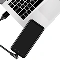 USB-A till USB-C Kabel Vinklad Flätad 15W 0,3m Svart