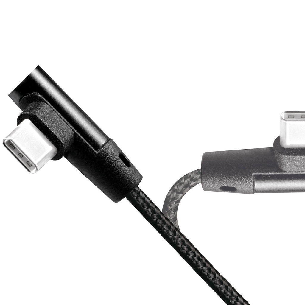 Vinklad USB-C-kabel USB 2.0 Max 15W 0,3m
