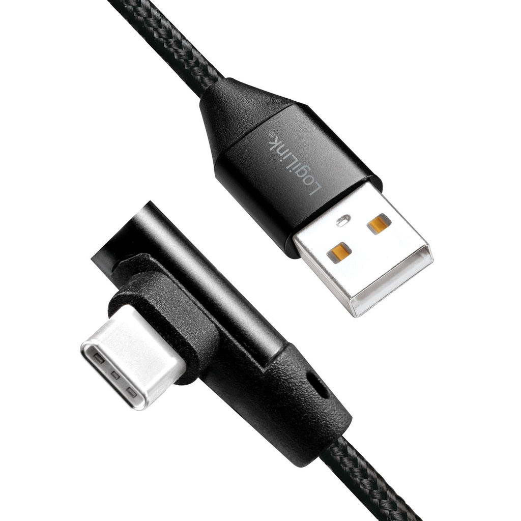 Vinklad USB-C-kabel USB 2.0 Max 3A 1m