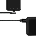 USB-A till USB-C Kabel Vinklad Flätad 15W 1m Svart