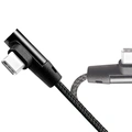 USB-A till USB-C Kabel Vinklad Flätad 15W 1m Svart