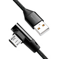 Vinklad MicroUSB-kabel USB 2.0 15W 1m