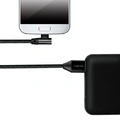 USB-A till MicroUSB Kabel Vinklad Flätad 15W 1m Svart