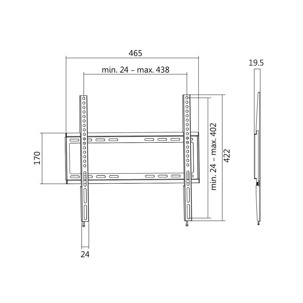 Väggfäste TV 32-55" Fast. Extra slim. 19,5mm