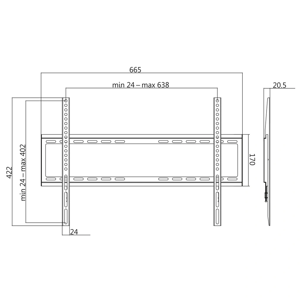 Väggfäste TV 37-70" Fast