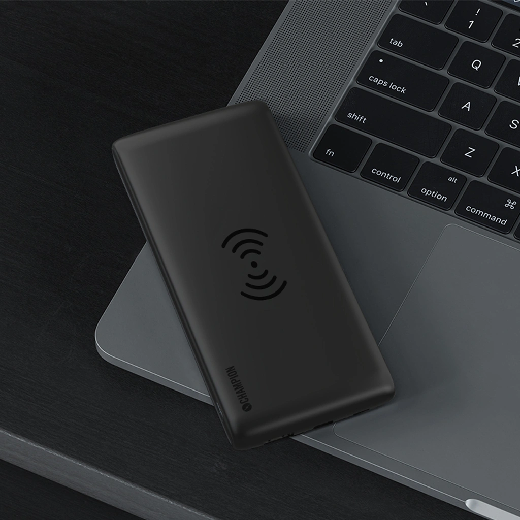 PowerBank 10.000 mAh 12W + Wireless Charging Svart