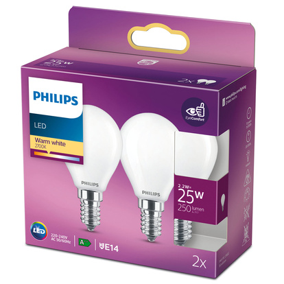 2-pack LED E14 Klot 25W Frost 250lm