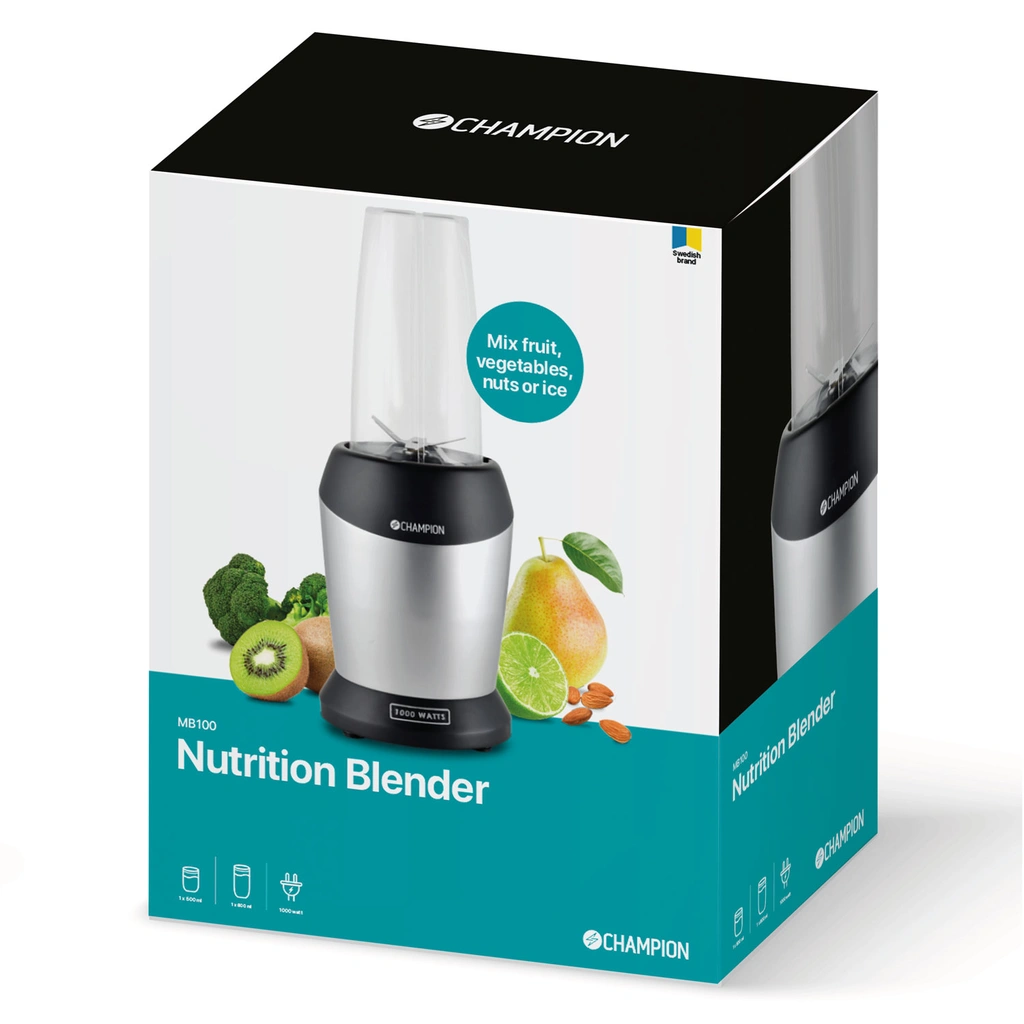 Nutrition Blender 1000W MB100 Svart/Silver