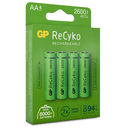 ReCyko Laddningsbara AA-batterier 2600mAh 4-p