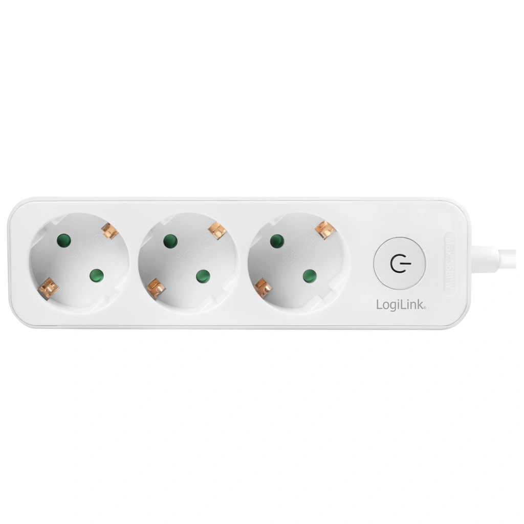 Grenuttag 3-vägs med brytare 1,5m Vit