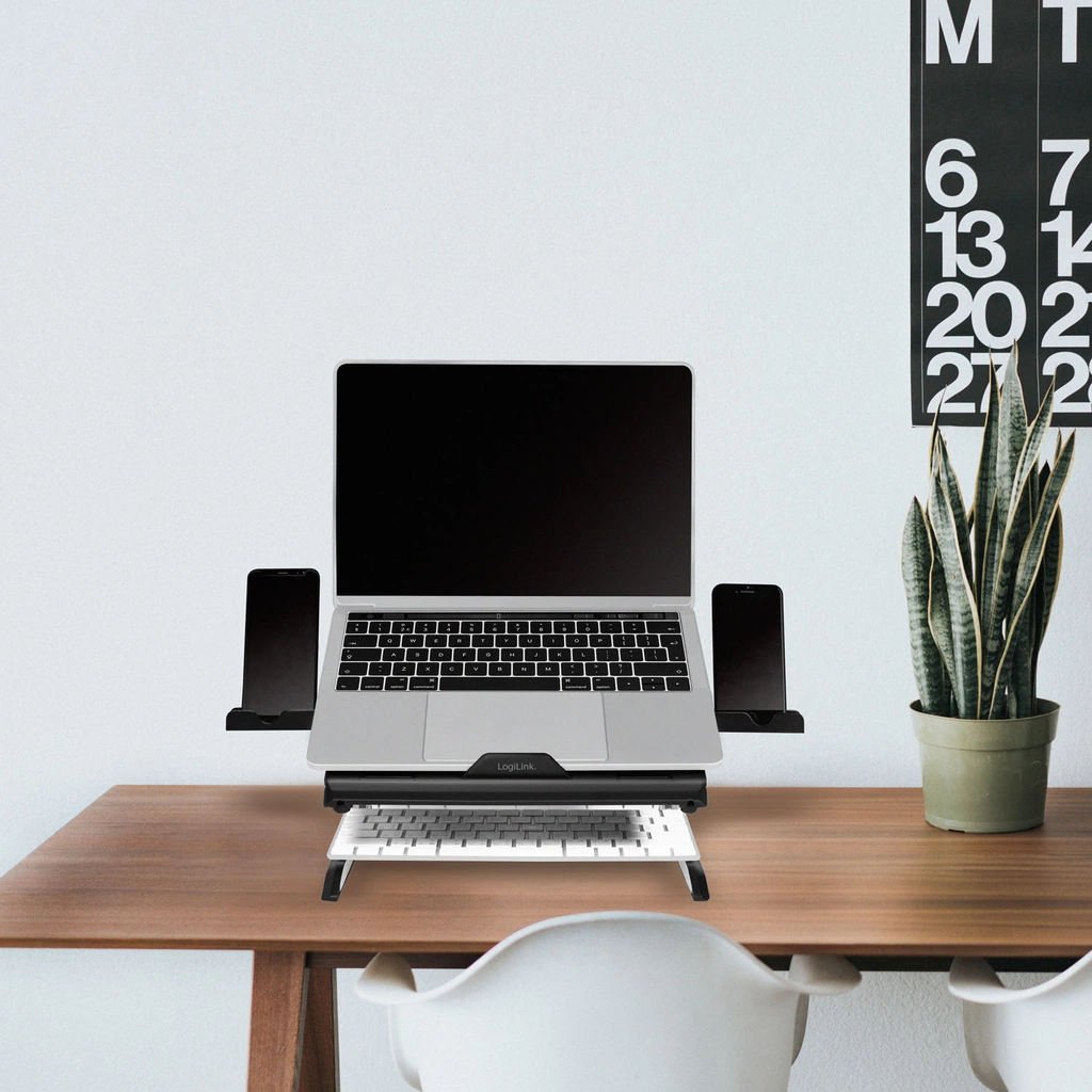 Foldable Laptop Stand and Height Adjustable Black