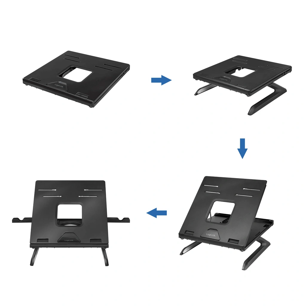 Foldable Laptop Stand and Height Adjustable Black