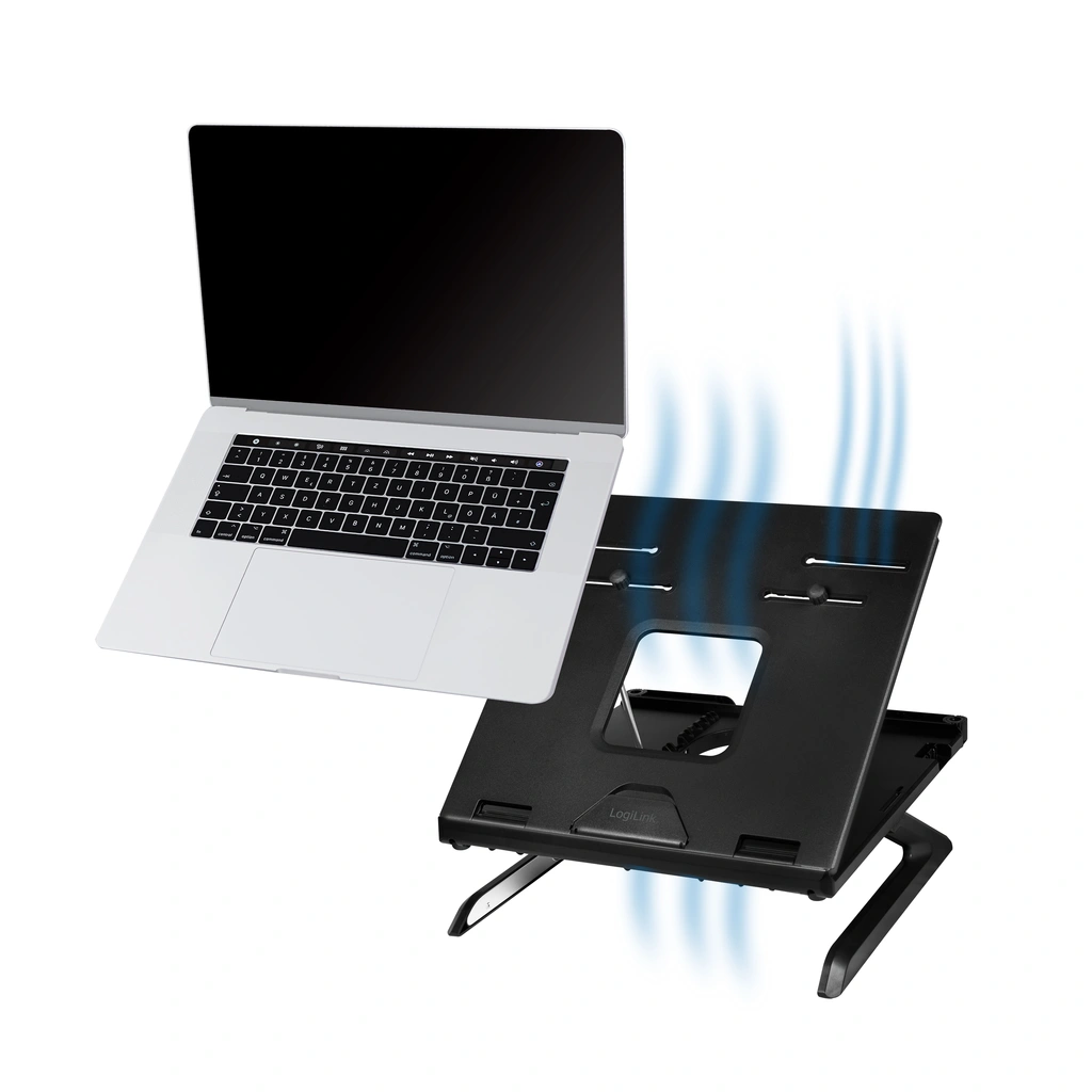 Foldable Laptop Stand and Height Adjustable Black