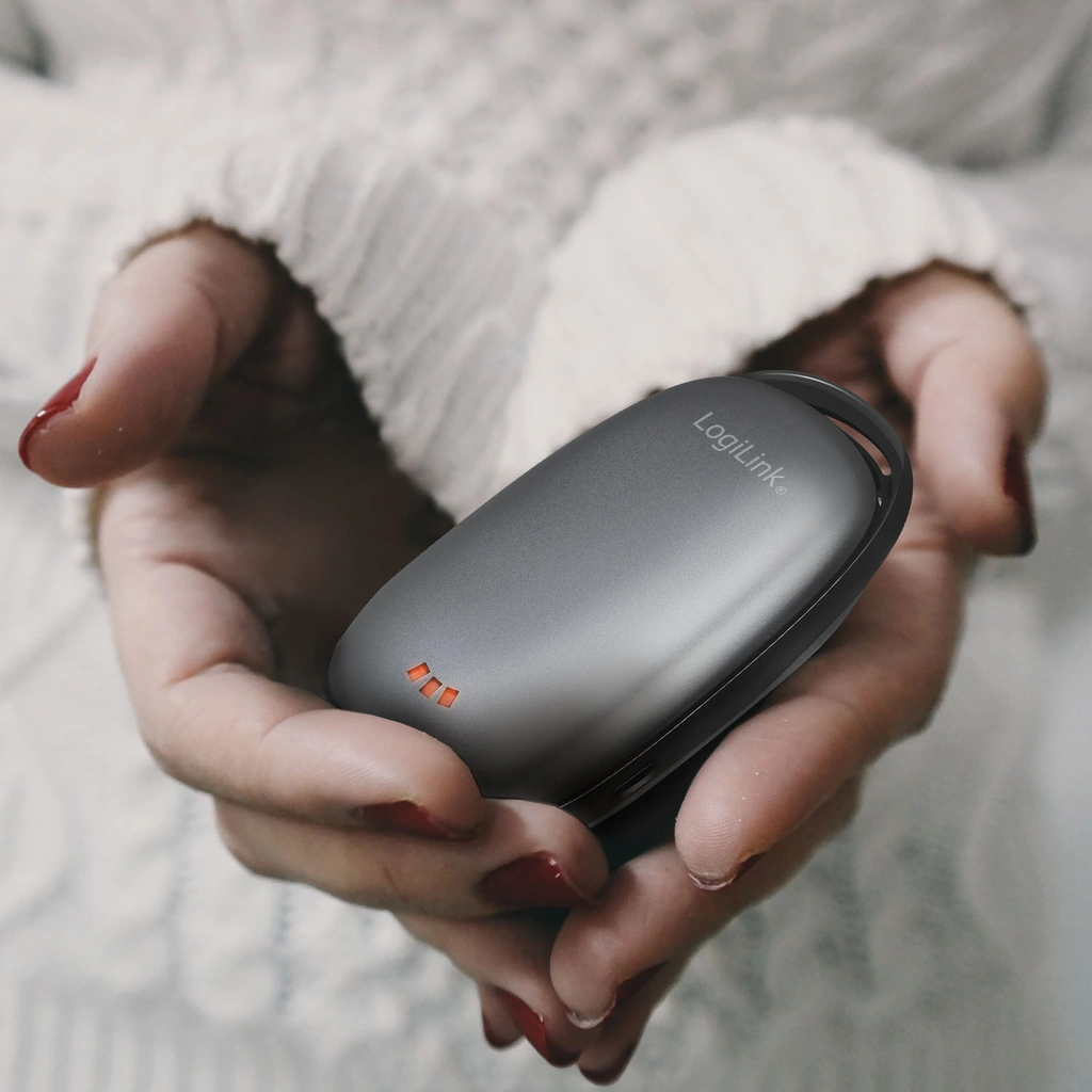 PowerBank 4.000 mAh 10W Handvärmare Metallgrå